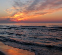 Zachód słońca na plaży w Karwieńskich Błotach